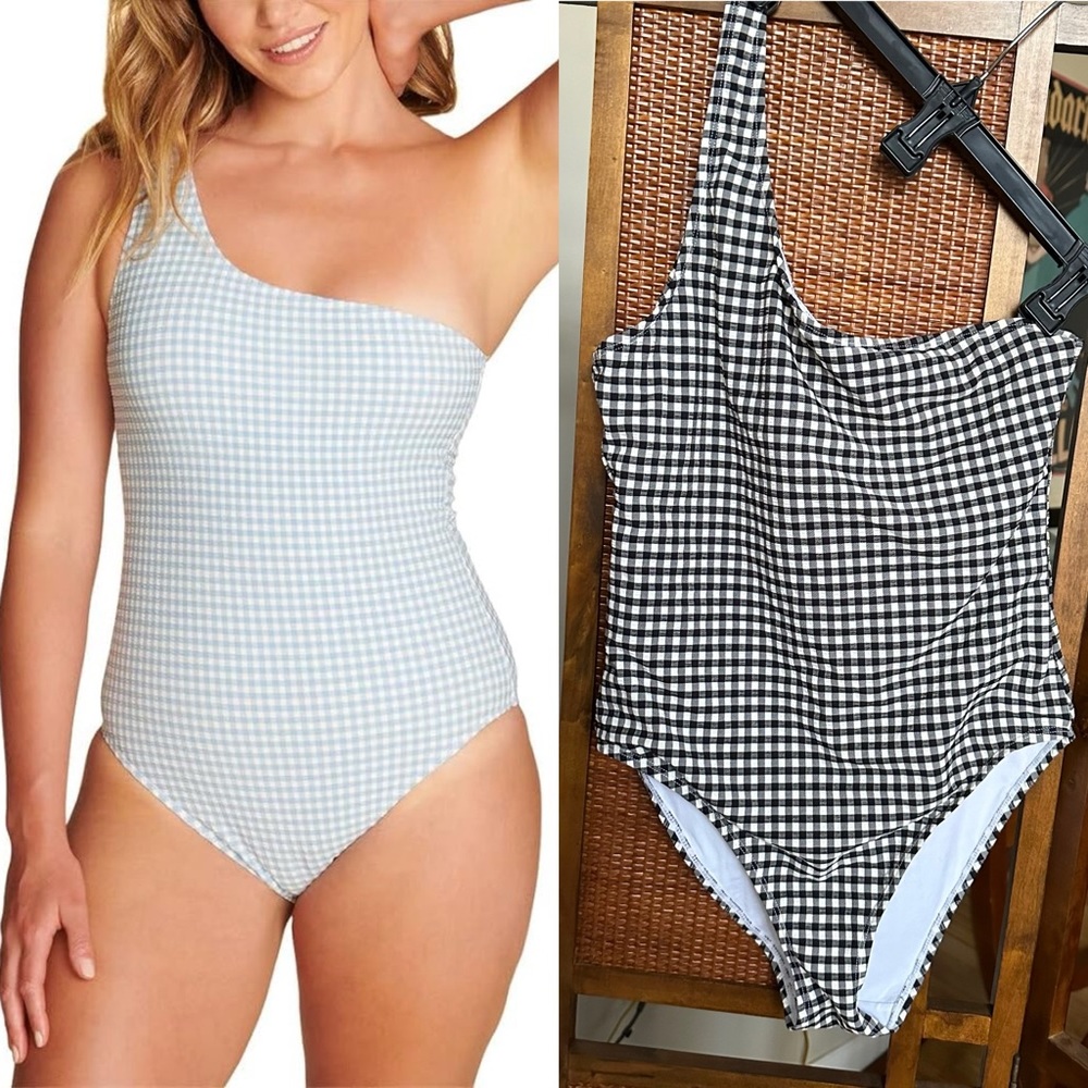 Andie Black and White Gingham One Piece Swimsuit